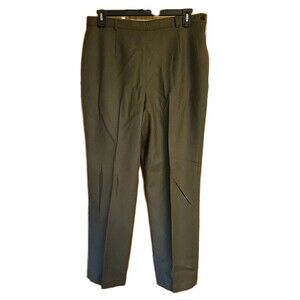 Sag Harbor 100% Wool Back Stretch Pants Sz 16 Olive Side Close Lined